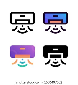 Air Conditioner logo icon design in four style. Line, Glyph, Flat Gradient and Color Line style