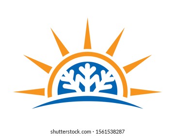  Air conditioner logo sign symbol. Hot and cold symbol.
