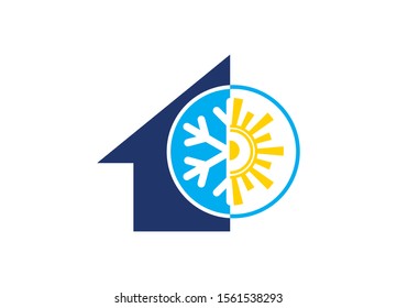 Air conditioner logo sign symbol. Hot and cold symbol.