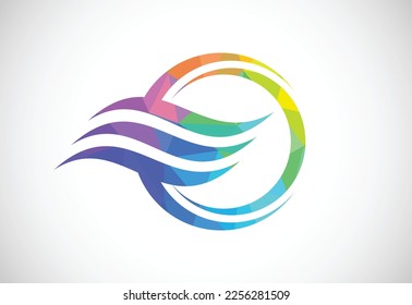 Klimagerät Low-Poly-Logo Zeichen Symbol. Heiß- und Kaltsymbol