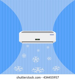 Air conditioner, low wind,Design banner template ( ventilation and conditioning system)