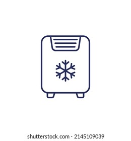 air conditioner, mobile ac line icon on white