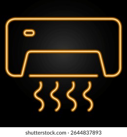 air conditioner neon sign, modern glowing banner design, colorful modern design trends on black background. Vector illustration.