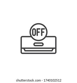 Air conditioner off mode line icon. linear style sign for mobile concept and web design. Cooling system off control outline vector icon. Symbol, logo illustration. Vector graphics