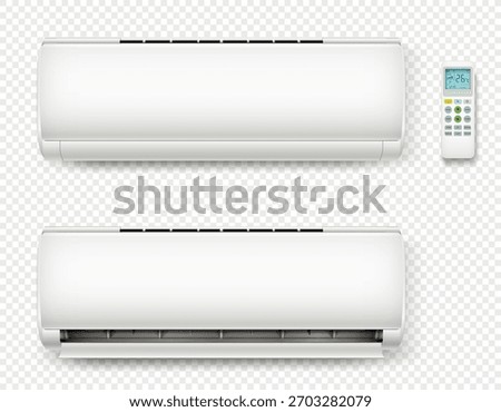 Air conditioner off and on regime isolated on transparent background
