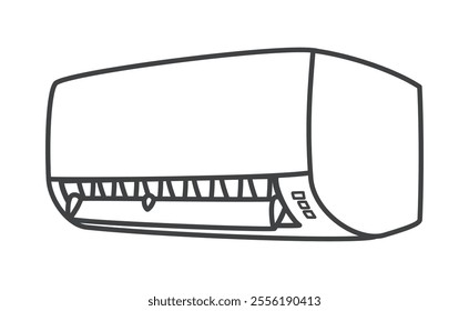 Air conditioner. In operation. Home appliances. Vector illustration.