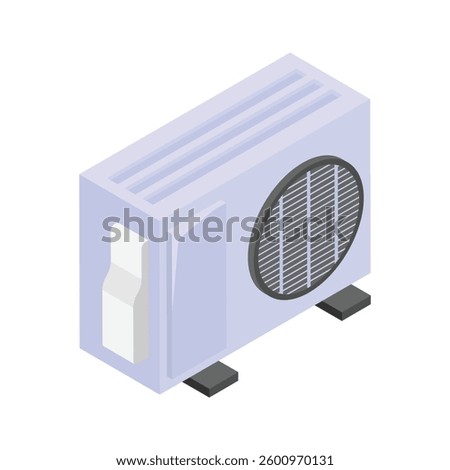 Air conditioner outdoor unit isometric vector design in modern style