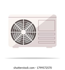 Air conditioner outdoor unit vector isolated illustration