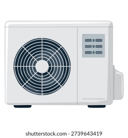 Air conditioner outdoor unit vector isolated illustration suitable for cooling system hvac equipment building exterior climate control and home technology themed designs