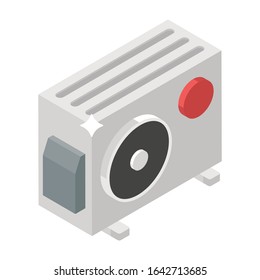 Air conditioner outer display, isometric icon of ac condenser vector  