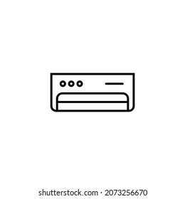 Air Conditioner Outline Icon. AC Line Art Logo. Vector Illustration. Isolated on White Background. Editable Stroke
