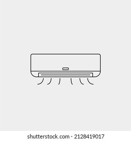 Air conditioner outline icon illustration. Technology icon concept isolated vector.