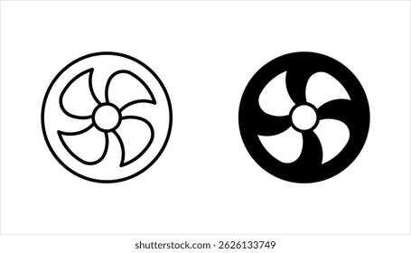 Air conditioner outline icons set, Heating, ventilation and cooling systems vector illustration on white background