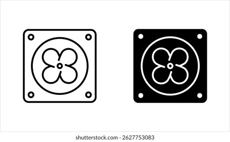 Air conditioner outline icons set, Heating, ventilation and cooling systems vector illustration on white background