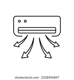 Ilustración del icono del vector de contorno del acondicionador de aire. aislado en fondo blanco
