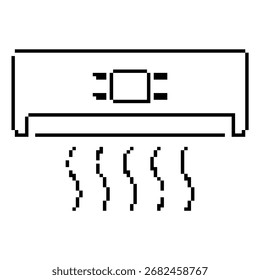 air conditioner pixel icon, 8-bit. Isolated vector illustration.