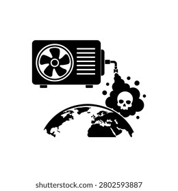 Air Conditioner Pollution Icon Icon Isolated On White Background
