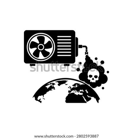 Air Conditioner Pollution Icon Icon Isolated On White Background
