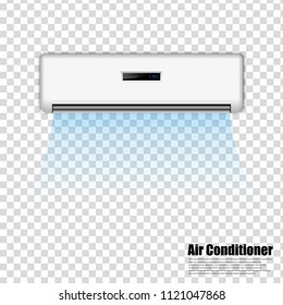 Air conditioner realistic. vector illustration