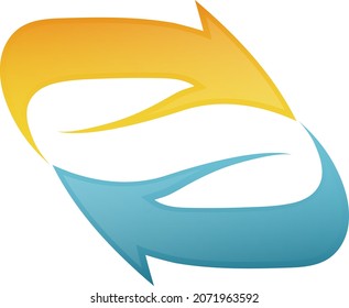 Air conditioner red and blue arrows symbol