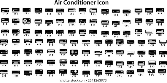 Air conditioner related icons: thin vector icon set, black and white kit. Heating and Cooling HVAC Thin Line Icons - Editable Stroke - Icons Include An Air Conditioner, Furnace, HVAC Technician, Repai