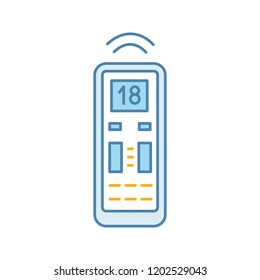 Air conditioner remote control color icon. Isolated vector illustration