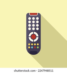 Air conditioner remote control icon flat vector. Business center. Monitor process