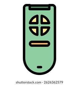 Air conditioner remote control icon. Outline air conditioner remote control vector icon color flat isolated