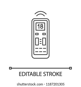 Air conditioner remote control linear icon. Contour symbol. Vector isolated outline drawing. Editable stroke