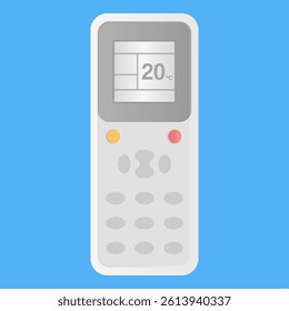 Air Conditioner Remote Control on Blue Background Vector. Air Conditioner Remote Control Icon.