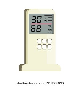 Air conditioner remote control vector. Temperature, humidity, climate control. Thermometer concept. Vector can be used for topics like domestic appliance, climate control equipment, technology