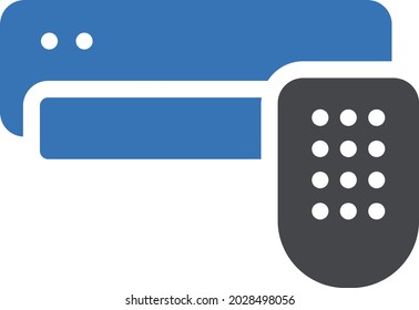 Air conditioner remote vector glyph colour icon