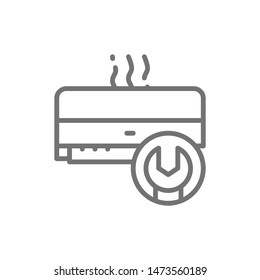 Air conditioner repair, broken conditioner line icon.
