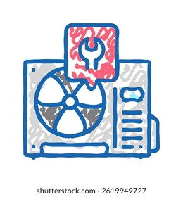air conditioner repair doodle icon sketch vector. air conditioner repair sign. isolated symbol illustration