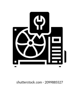 air conditioner repair glyph icon vector. air conditioner repair sign. isolated contour symbol black illustration