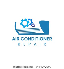 Air Conditioner Repair Logo Design Template. Air Conditioning And Snowflake With Twist, Logo Template. Construction, Repair, And Installation Of Air Conditioners, Vector Design, Illustration.