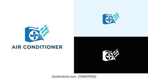Air Conditioner Repair Logo Design Template Vector Design Illustration.