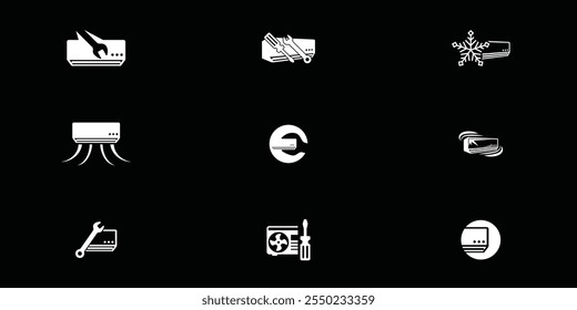 Air Conditioner Repair Logo Design Template Vector Design Illustration.