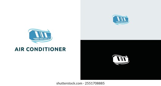 Ar condicionado reparação logotipo design modelo vetor design ilustração.
