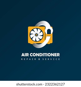 Air Conditioner Repair  Service Logo Vector Icon Illustration