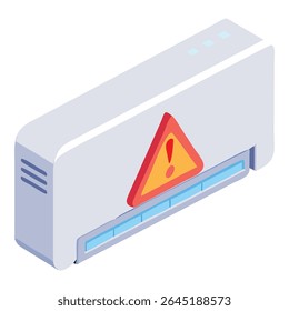 Air conditioner repair service needed with warning sign for maintenance and cooling system failure issue