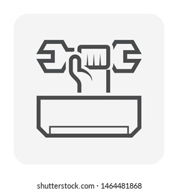 Air conditioner service and technician icon design.