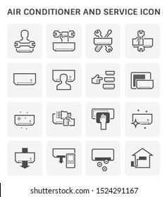 Air conditioner and service vector icon set design.