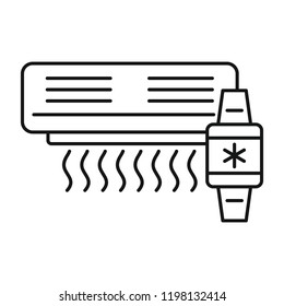Air conditioner smart control icon. Outline illustration of air conditioner smart control vector icon for web design isolated on white background