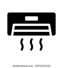 air conditioner solid icon illustration vector graphic