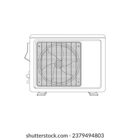 Air conditioner split system in outline flat icon vector illustration. Top choice cooler device in the world. Editable graphic resources for many purposes.