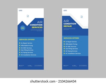 Diseño de pancarta de aumento de la publicidad del sistema de aire acondicionado, volante de reparación del aire acondicionado, pancarta de aumento de la reparación del aire acondicionado.