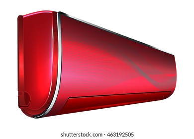 Air conditioner system red  on white background. Vector illustration. EPS10