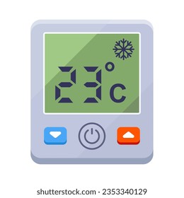 air conditioner temperature sensor on the wall. flat vector illustration.