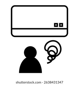 Air Conditioner and Uncomfortable Person Icon
